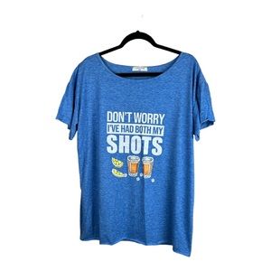 Tequila Shirt Blue Dont Worry I've Had Both My Shots‎ Lilicloth Top Women’s 2XL